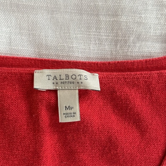 Talbots coral raised diamond stitching 3/4 length v-neck sweater - Picture 10 of 13